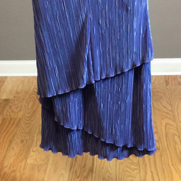 10 Connected Apparel periwinkle blue pleat ruffle dress - Picture 8 of 16